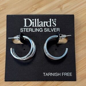 NWT Dillards Sterling Silver Hoop Earrings
